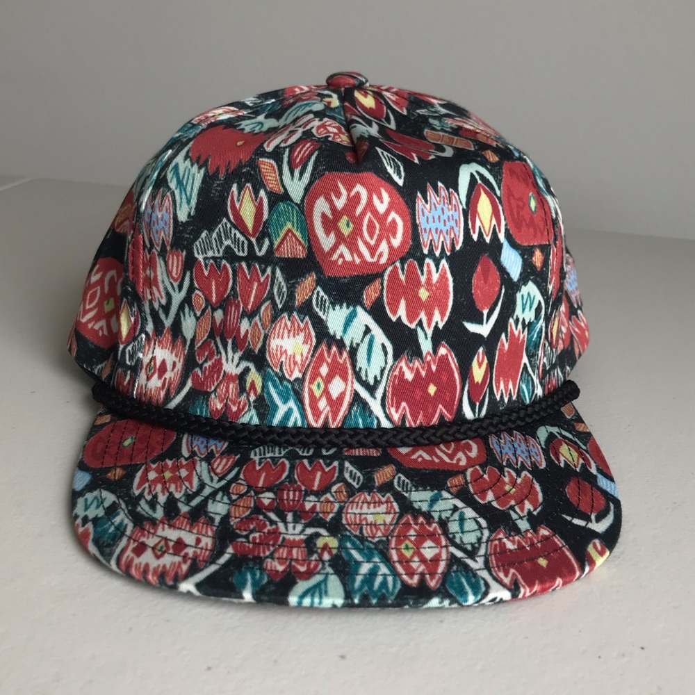 Brixton // NWOT Unisex Floral Sketch Snapback Hat